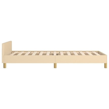 sengeramme uden madras 90x200 cm stof cremefarvet