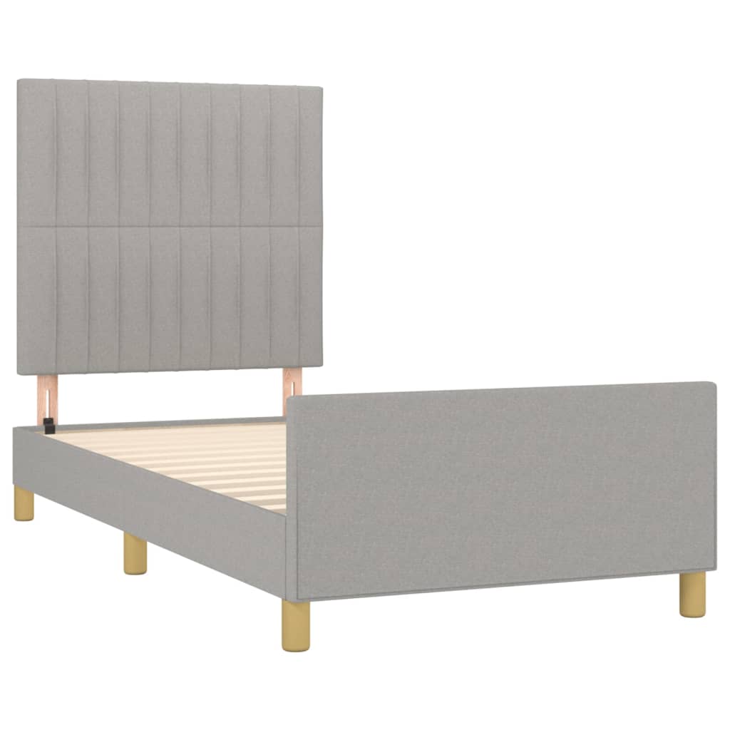 Sengeramme uden madras Lysegrå 100x200 cm Stof