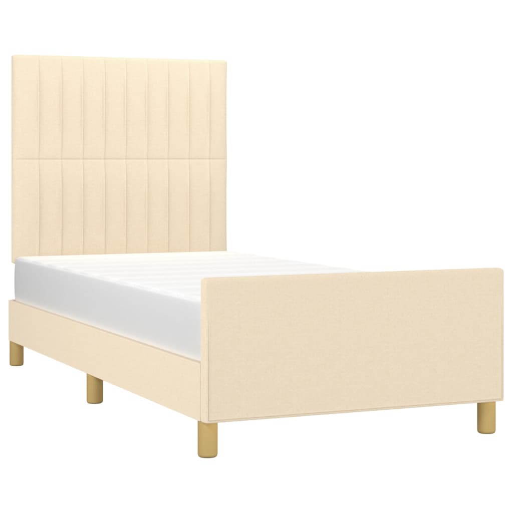 Sengeramme uden madras Creme 100x200 cm Stof