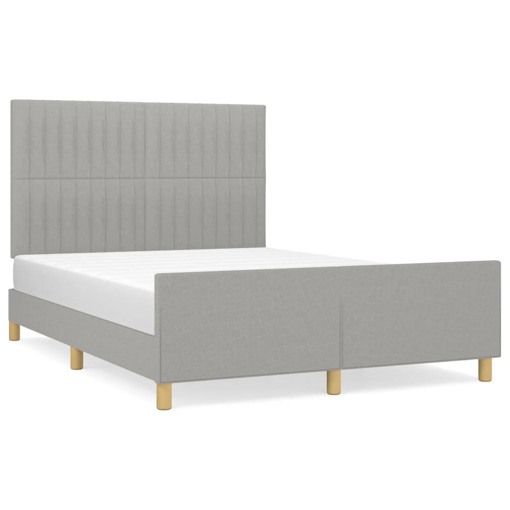 sengeramme uden madras 140x190 cm stof lysegrå
