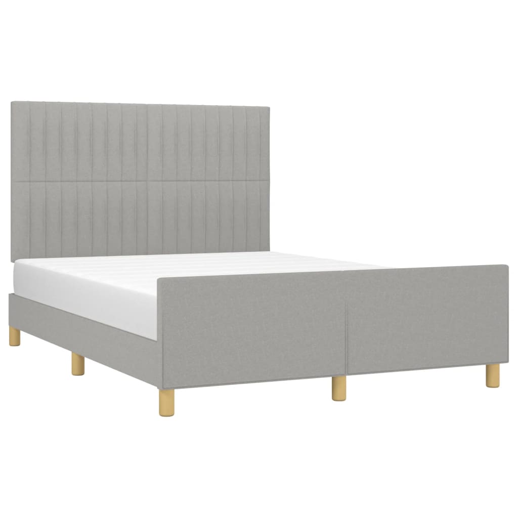 sengeramme uden madras 140x190 cm stof lysegrå