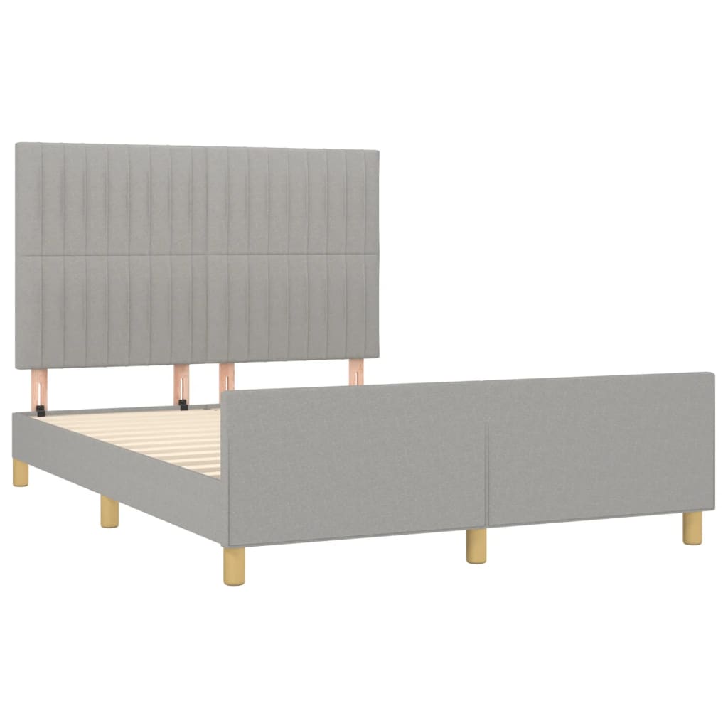 sengeramme uden madras 140x190 cm stof lysegrå