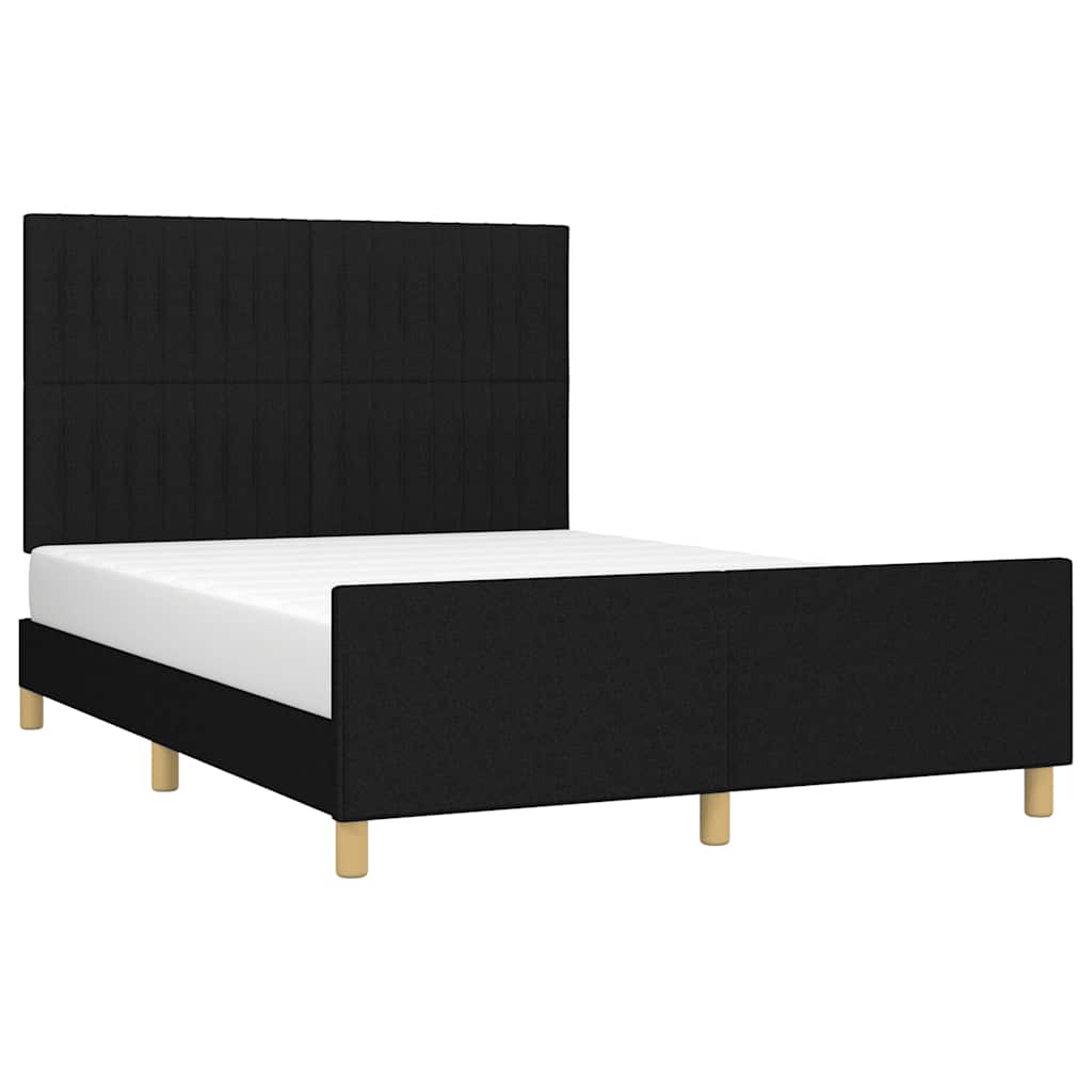 sengeramme uden madras 140x190 cm stof sort