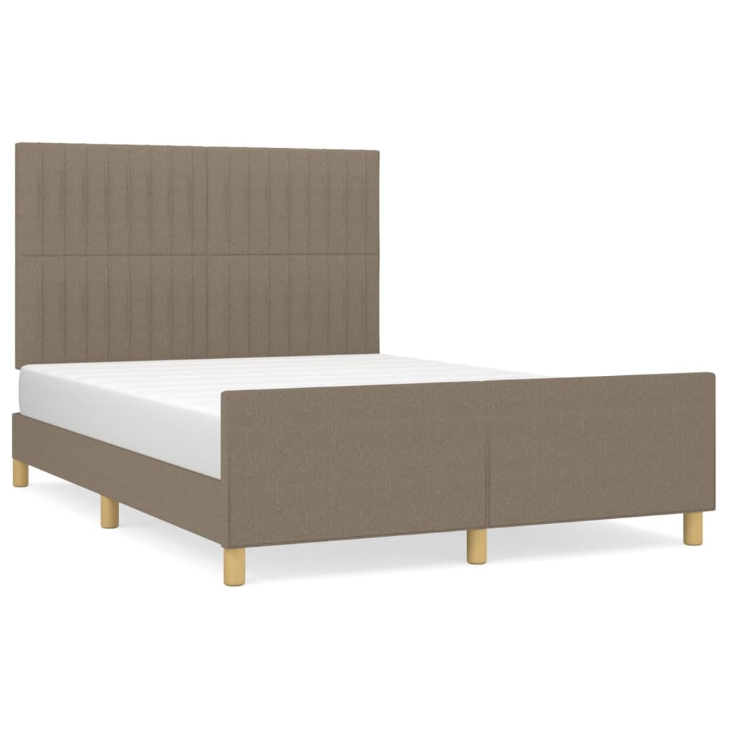 sengeramme uden madras 140x190 cm stof gråbrun