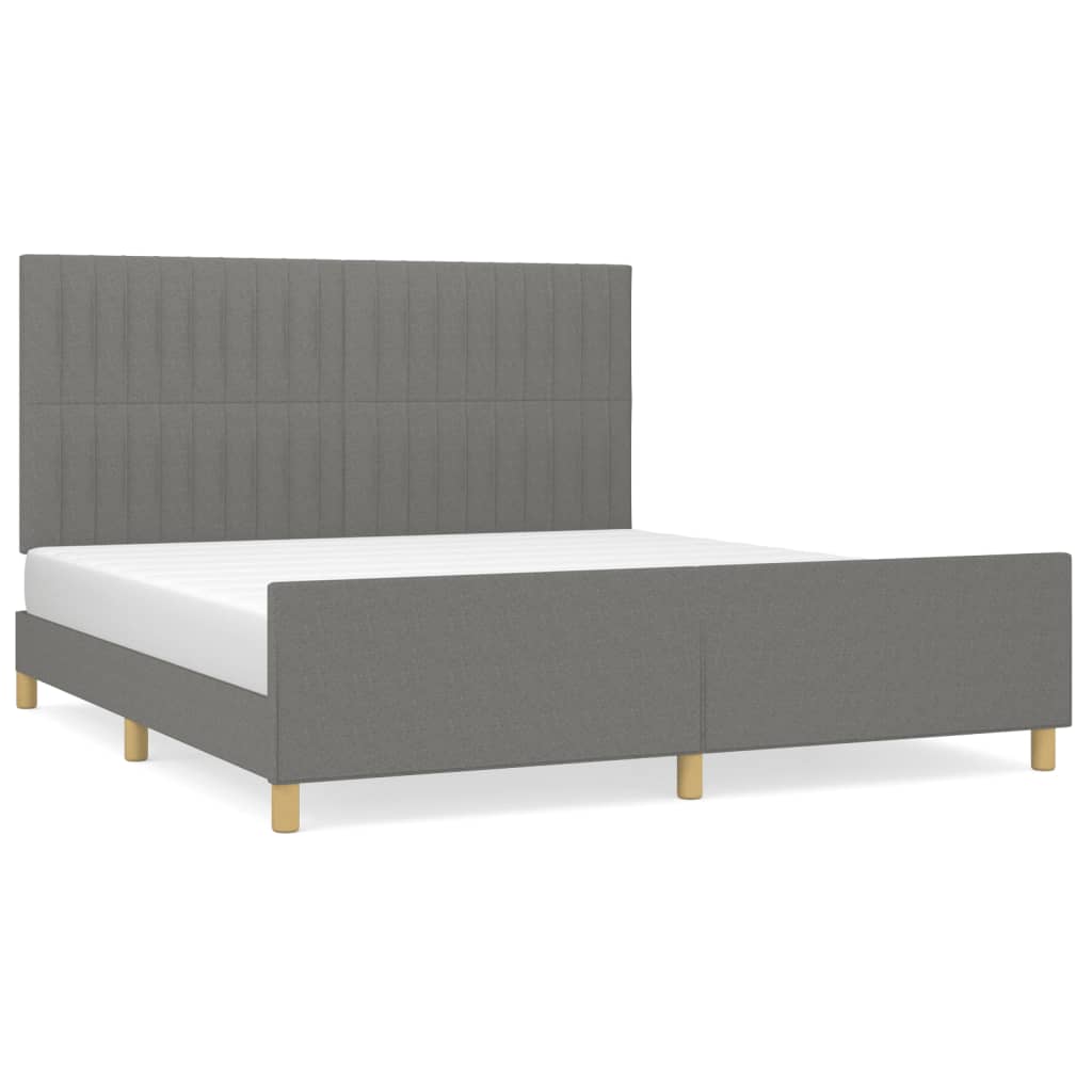 sengeramme uden madras 160x200 cm stof mørkegrå