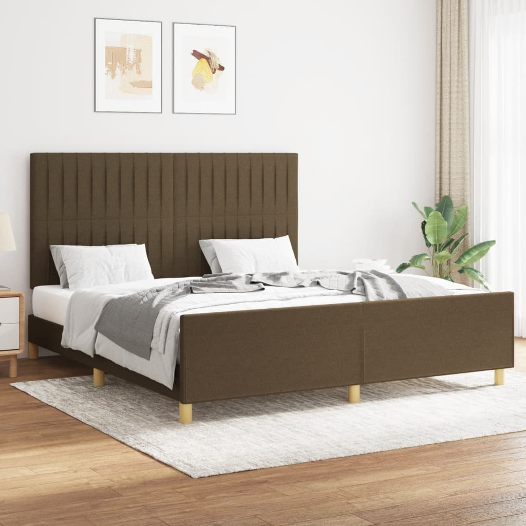 sengeramme uden madras 160x200 cm stof mørkebrun