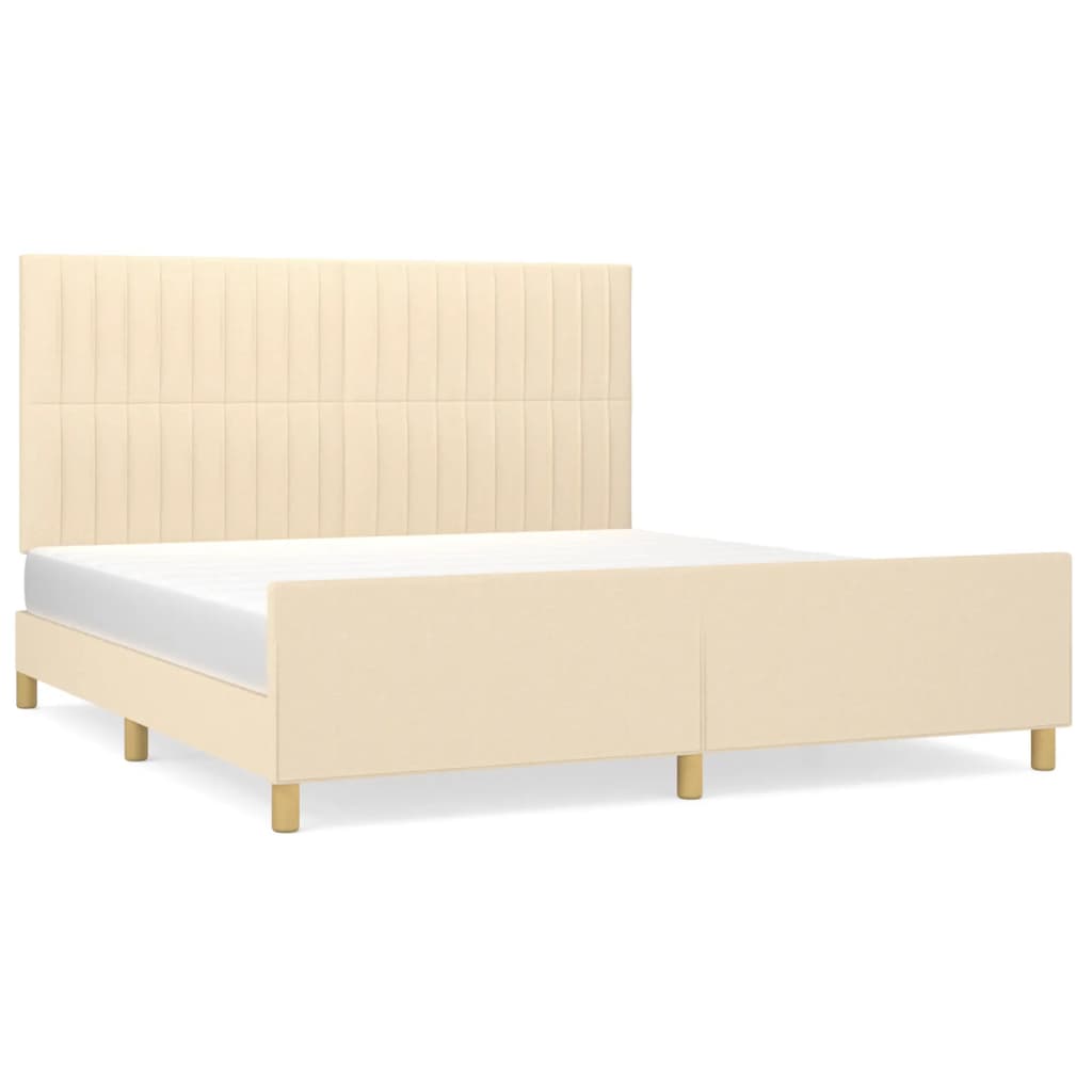 sengeramme uden madras 160x200 cm stof cremefarvet