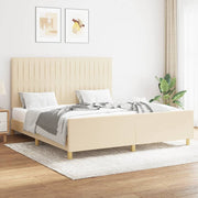 sengeramme uden madras 160x200 cm stof cremefarvet