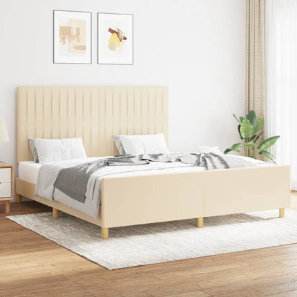 sengeramme uden madras 160x200 cm stof cremefarvet