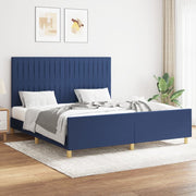 sengeramme uden madras 160x200 cm stof blå