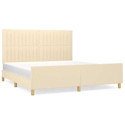 sengeramme uden madras 180x200 cm stof cremefarvet