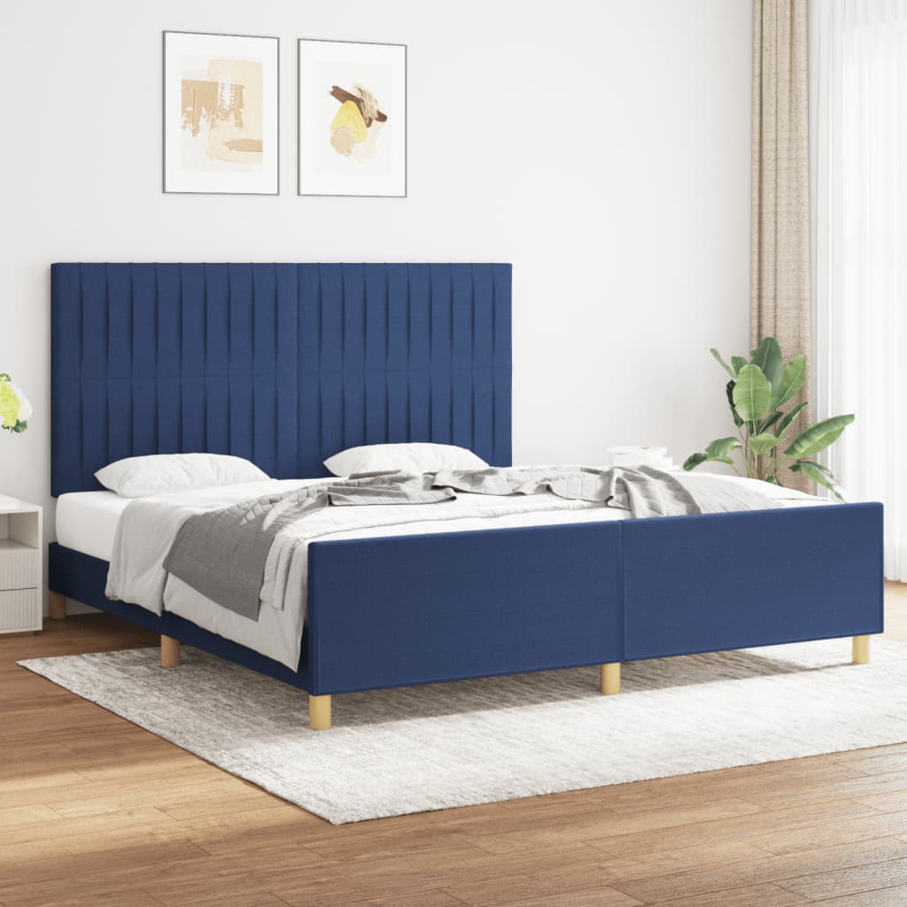 sengeramme uden madras 180x200 cm stof blå