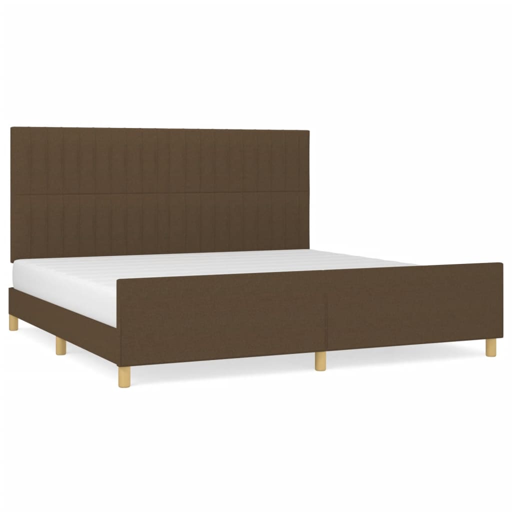 sengeramme uden madras 200x200 cm stof mørkebrun