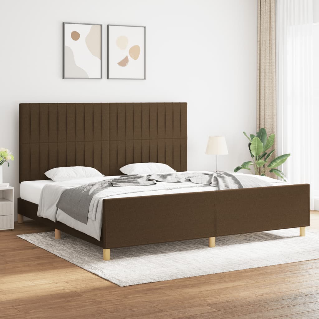 sengeramme uden madras 200x200 cm stof mørkebrun