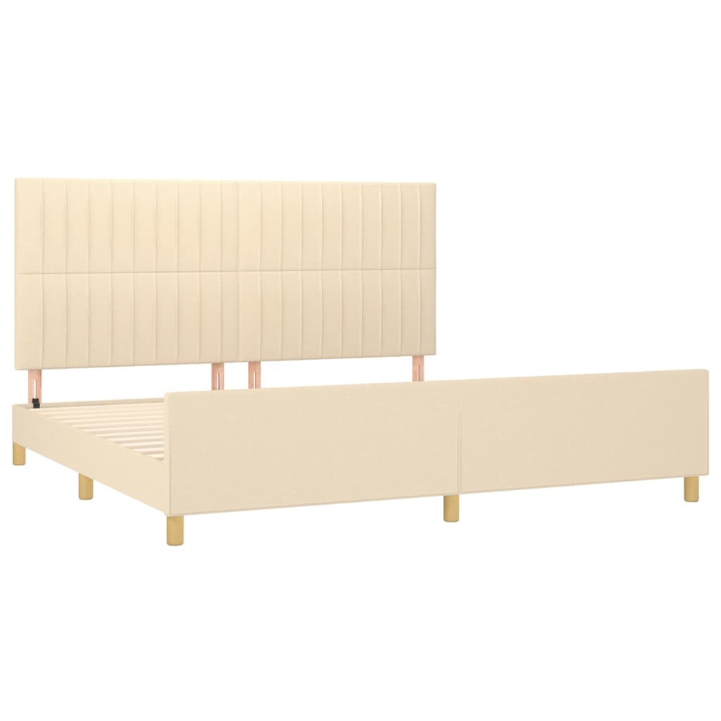 sengeramme uden madras 200x200 cm stof cremefarvet