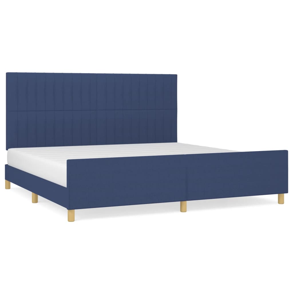 sengeramme uden madras 200x200 cm stof blå