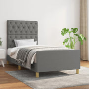 Sengeramme uden madras Mørkegrå 80x200 cm Stof