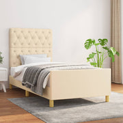 sengeramme uden madras 80x200 cm stof cremefarvet