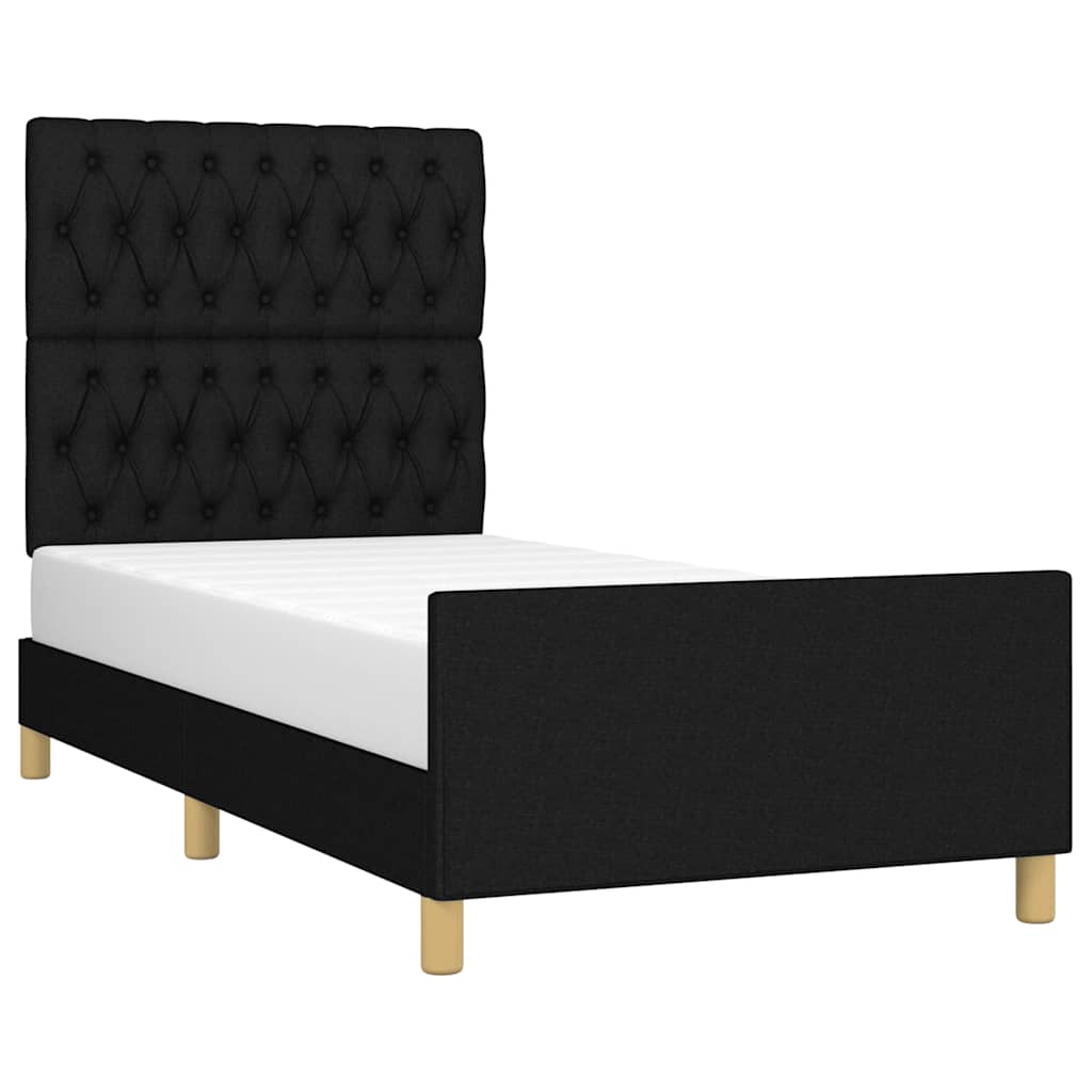 sengeramme uden madras 90x190 cm stof sort