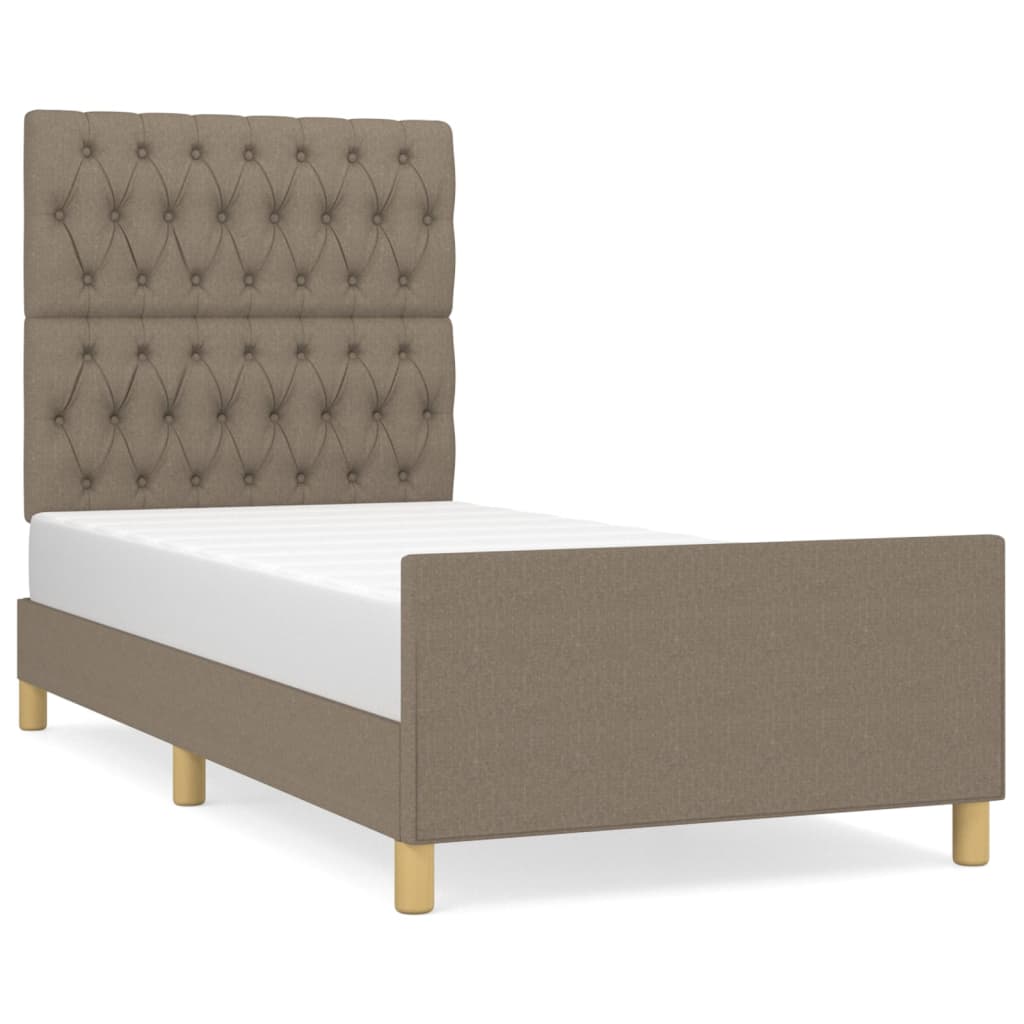 sengeramme uden madras 90x200 cm stof gråbrun