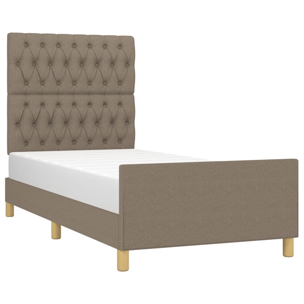 sengeramme uden madras 90x200 cm stof gråbrun