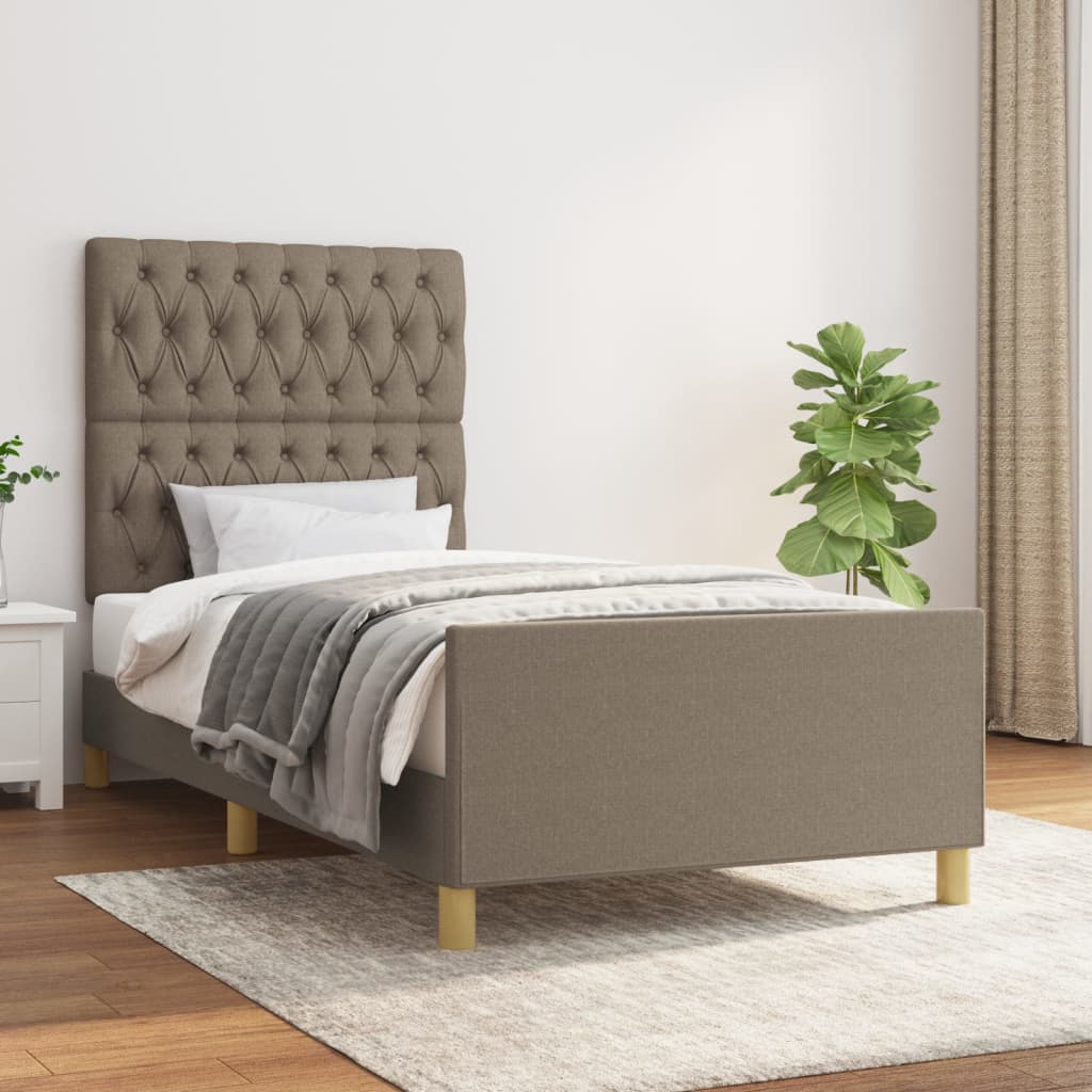 sengeramme uden madras 90x200 cm stof gråbrun