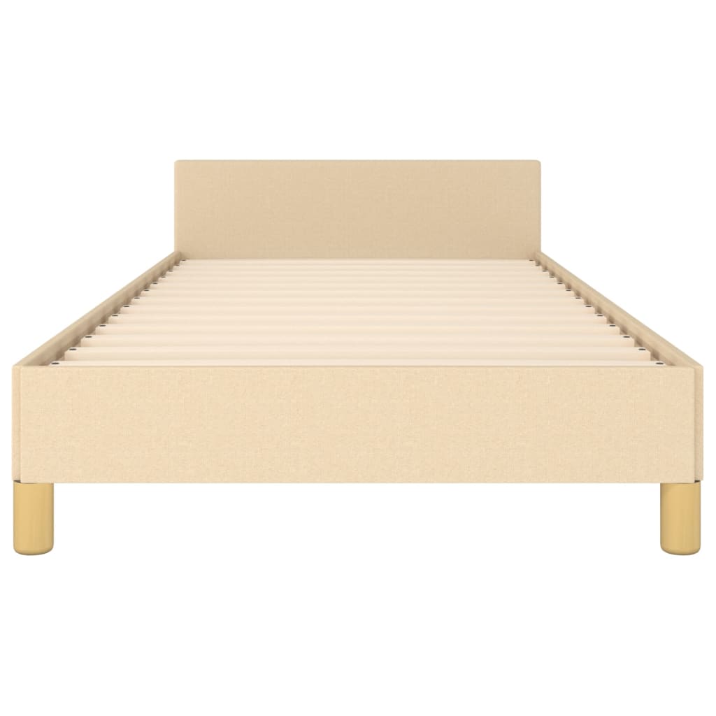 sengeramme uden madras 90x200 cm stof cremefarvet