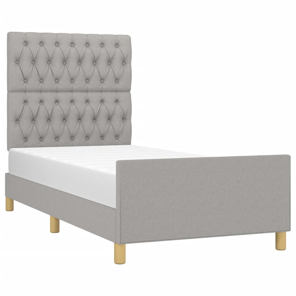 Sengeramme uden madras Lysegrå 100x200 cm Stof