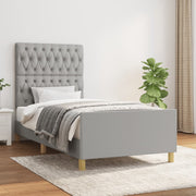 Sengeramme uden madras Lysegrå 100x200 cm Stof