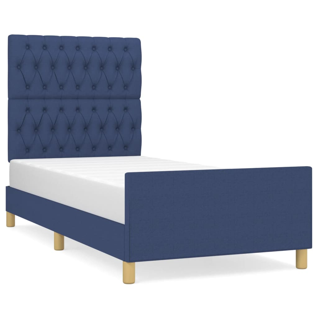 sengeramme uden madras 100x200 cm stof blå