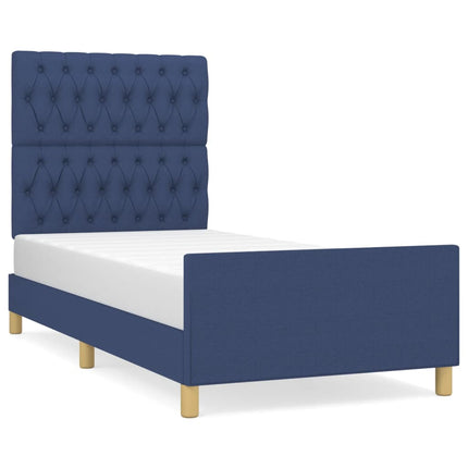 sengeramme uden madras 100x200 cm stof blå