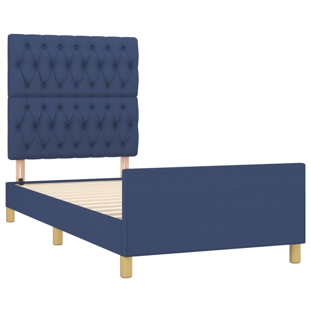 sengeramme uden madras 100x200 cm stof blå