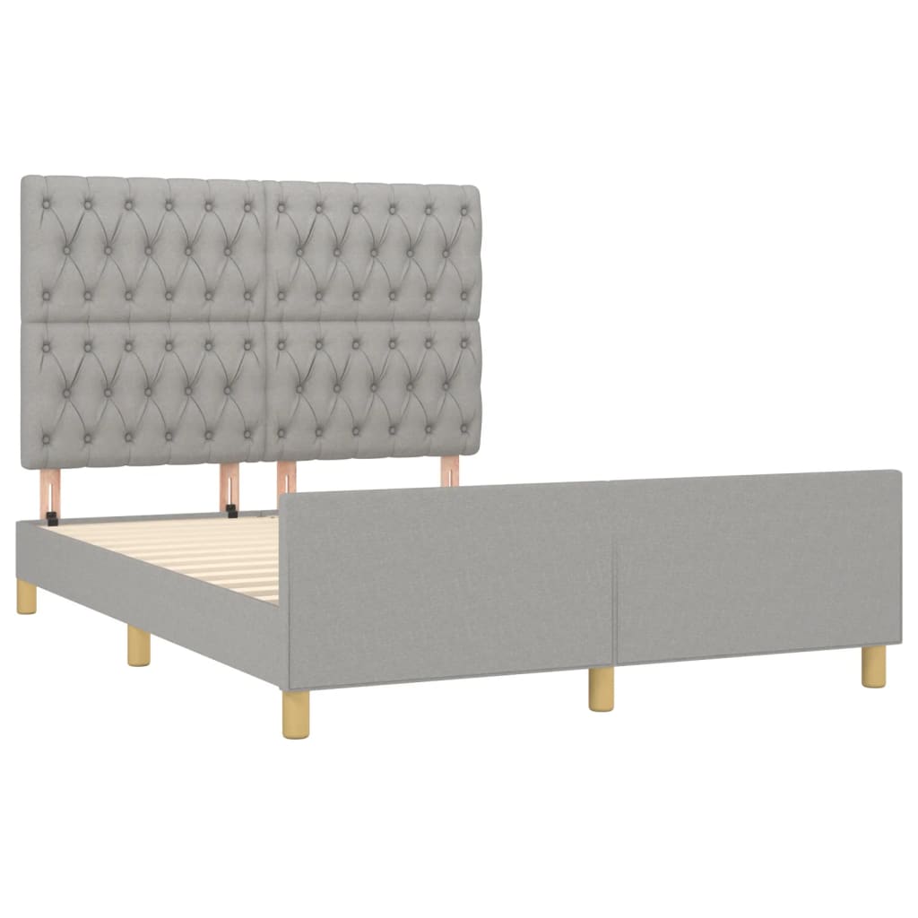 sengeramme uden madras 140x190 cm stof lysegrå