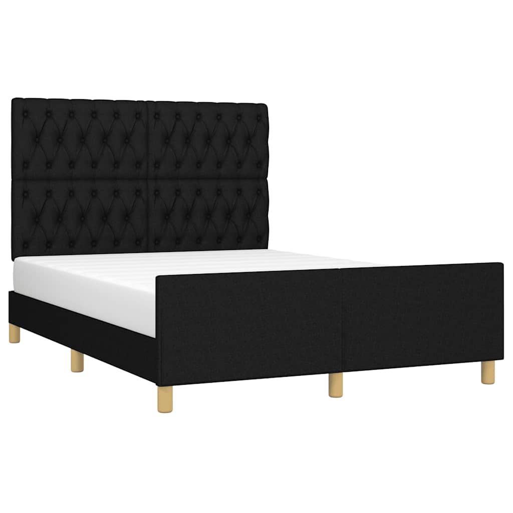 sengeramme uden madras 140x190 cm stof sort