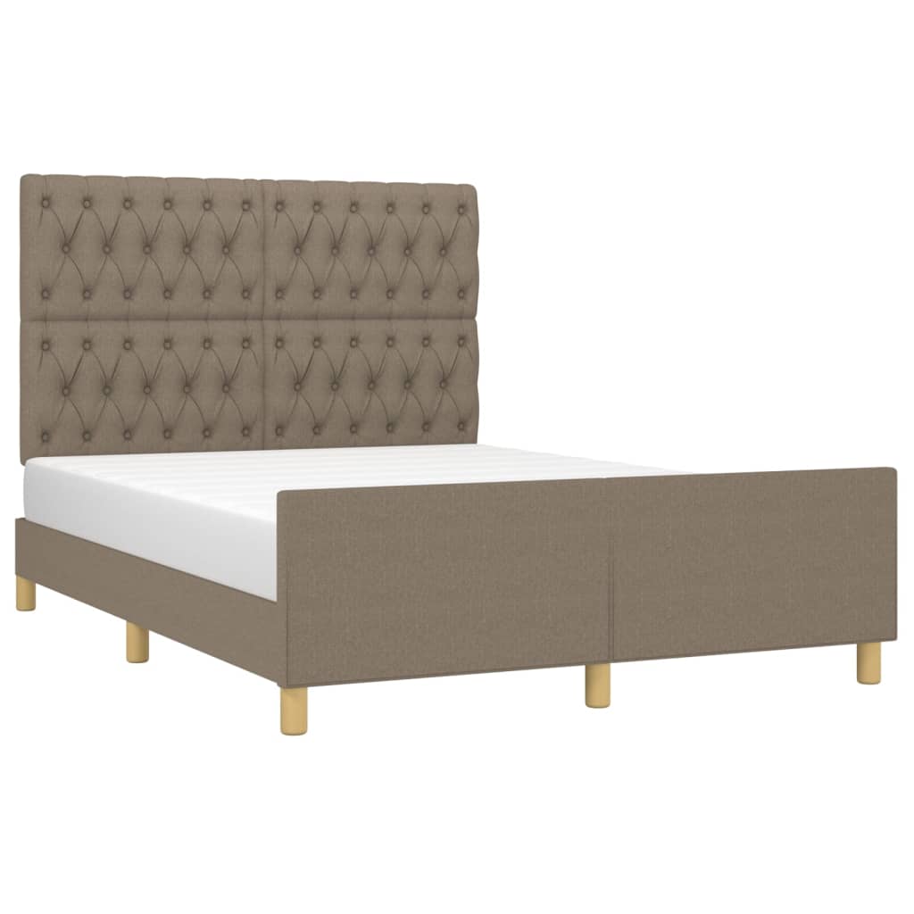sengeramme uden madras 140x190 cm stof gråbrun