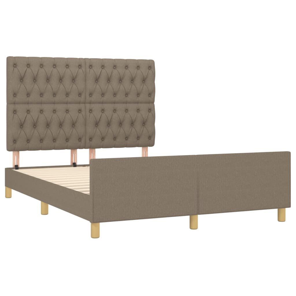 sengeramme uden madras 140x190 cm stof gråbrun