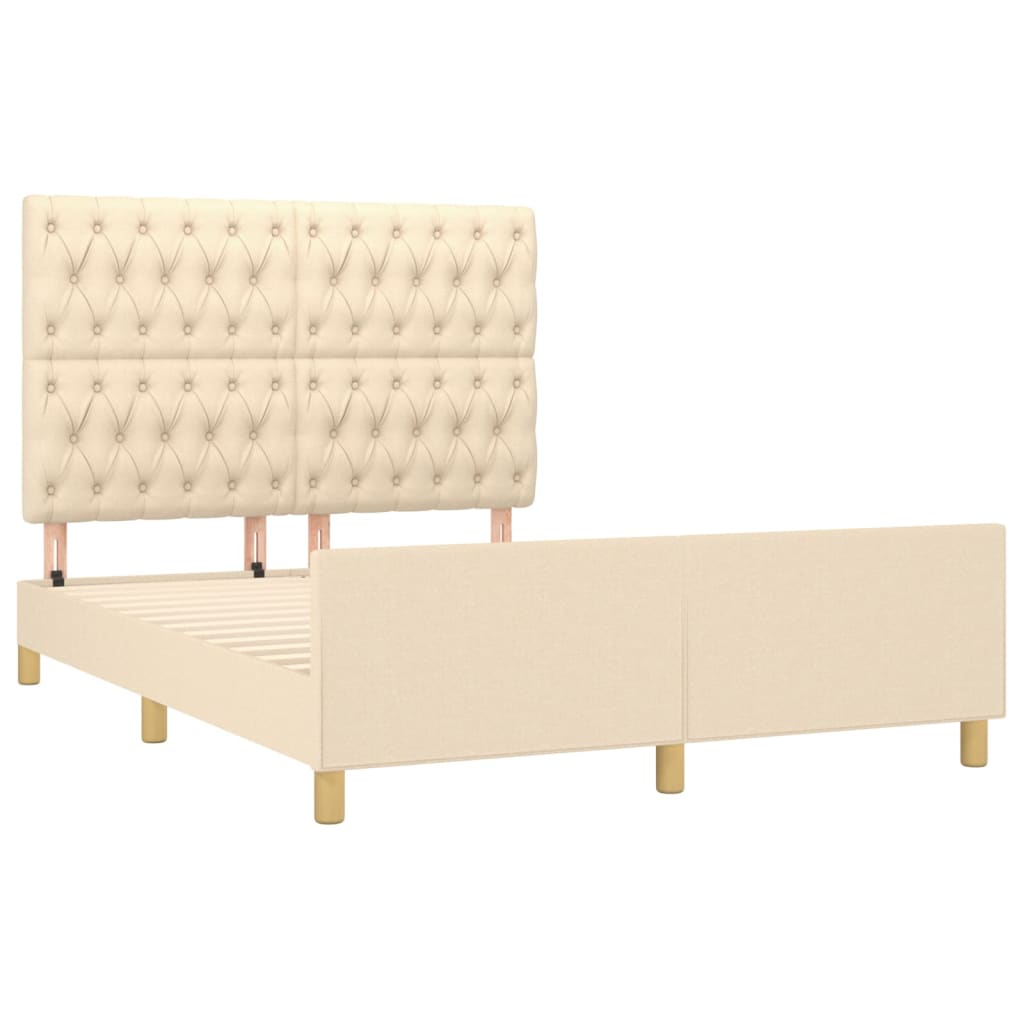 sengeramme uden madras 140x190 cm stof cremefarvet