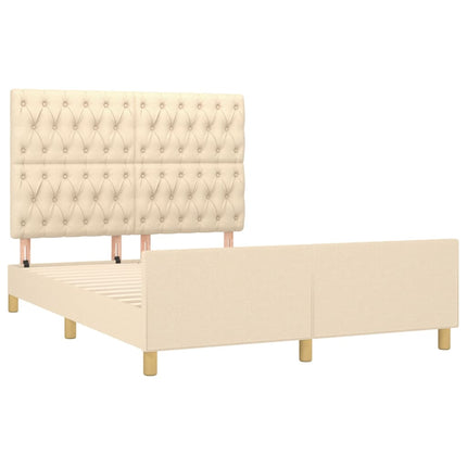 sengeramme uden madras 140x190 cm stof cremefarvet