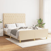 sengeramme uden madras 140x190 cm stof cremefarvet