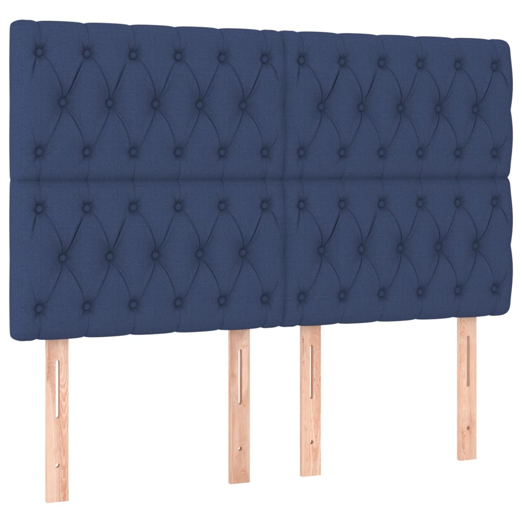 sengeramme uden madras 140x190 cm stof blå