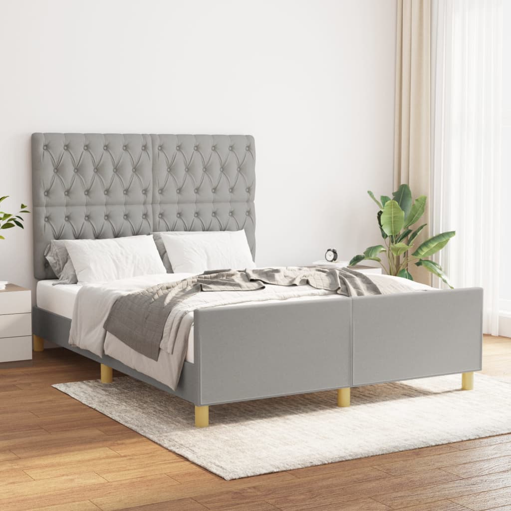 sengeramme uden madras 140x200 cm stof lysegrå