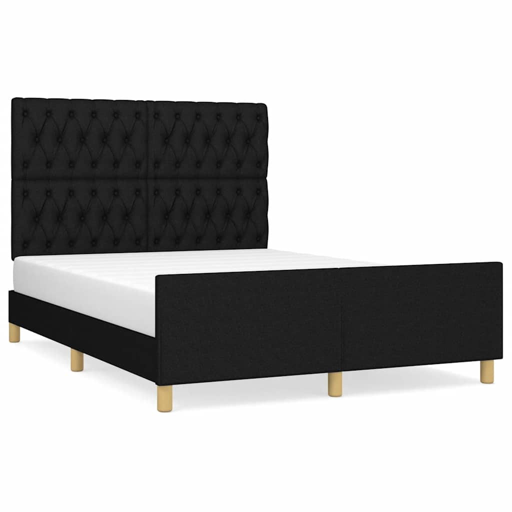sengeramme uden madras 140x200 cm stof sort
