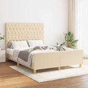 sengeramme uden madras 140x200 cm stof cremefarvet
