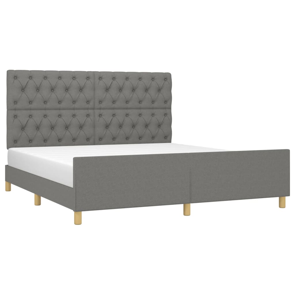 sengeramme uden madras 160x200 cm stof mørkegrå