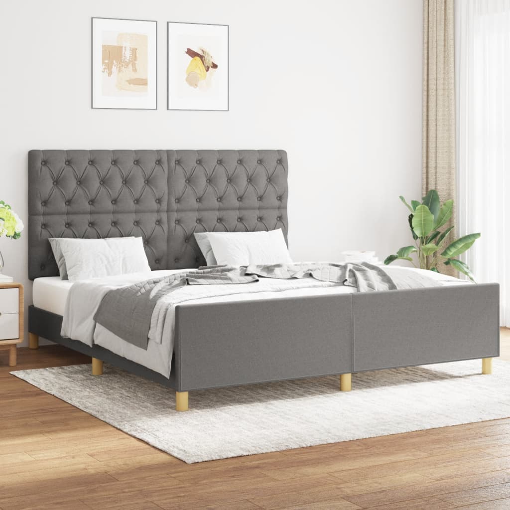 sengeramme uden madras 160x200 cm stof mørkegrå