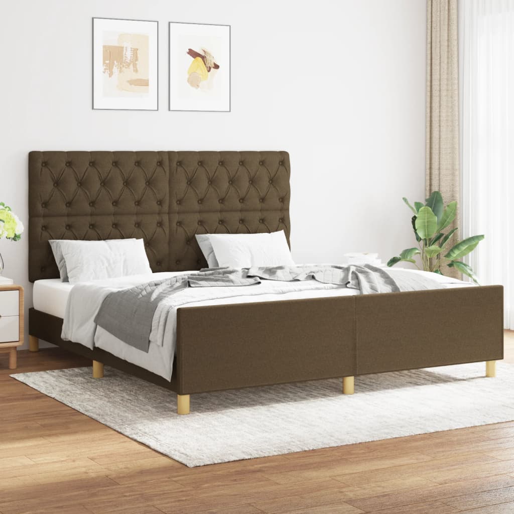 sengeramme uden madras 160x200 cm stof mørkebrun