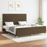 sengeramme uden madras 160x200 cm stof mørkebrun