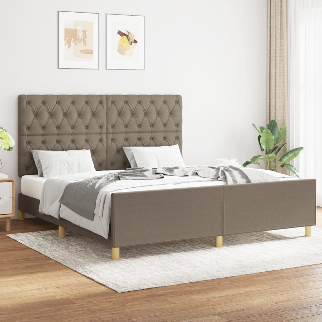 sengeramme uden madras 160x200 cm stof gråbrun