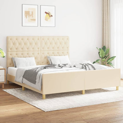 sengeramme uden madras 160x200 cm stof cremefarvet