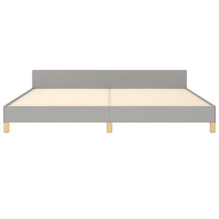 sengeramme med sengegavl 200x200 cm stof lysegrå